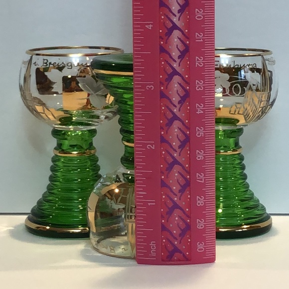 Set Of Three Freiburg im Breisgau Germany Souvenir Cordial Glasses Etched - Picture 12 of 12